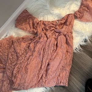 Pink Lace Prom/Wedding Dress